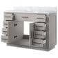 Lexora Home Abbey 48" Single Bathroom Vanity in White Oak with 2 cm White Carrara Marble Top and Rectangular Sink, , large