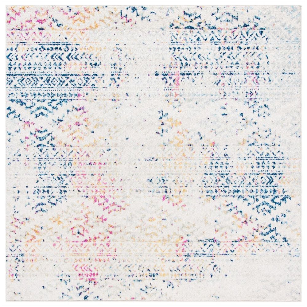 Safavieh Tulum TUL272C Ivory and Blue 6"7" Square Area Rug, , large
