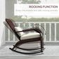 Hearth and Haven Outdoor Adirondack Rocking Chair with Dark Brown Frame in Cream White, , large