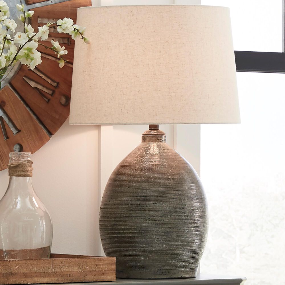 Ashley Joyelle Terracotta Table Lamp in Distressed Gray, , large
