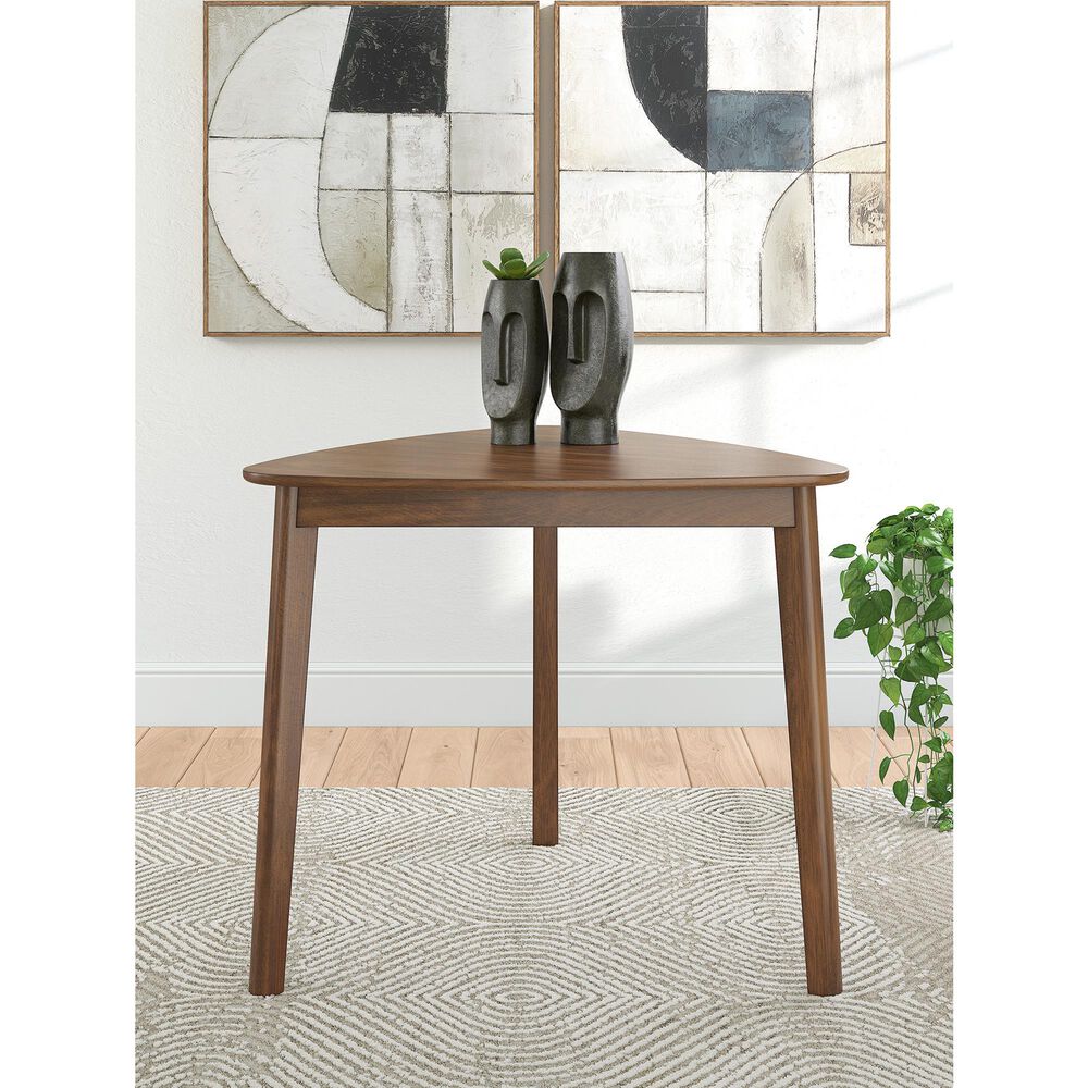 Ashley Tameride Triangle Dining Table in Medium Brown - Table Only, , large