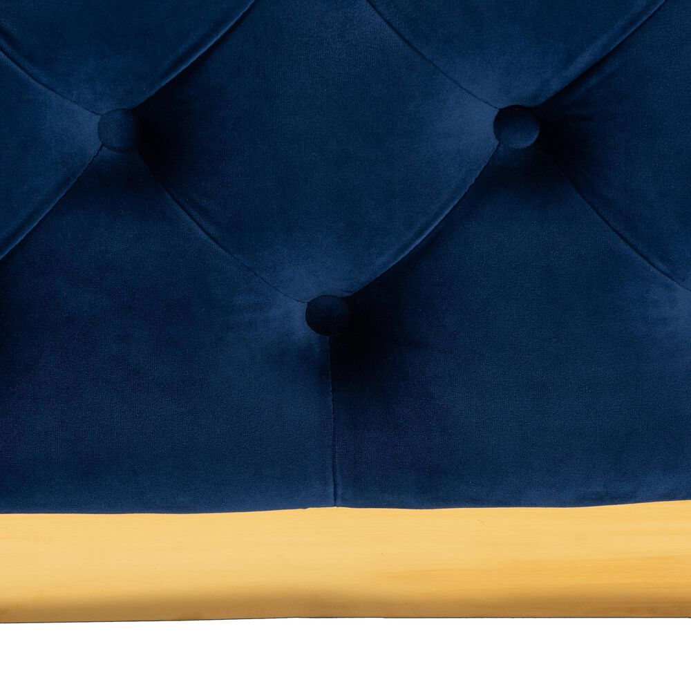 Baxton Studio Verene Square Cocktail Ottoman in Royal Blue, , large