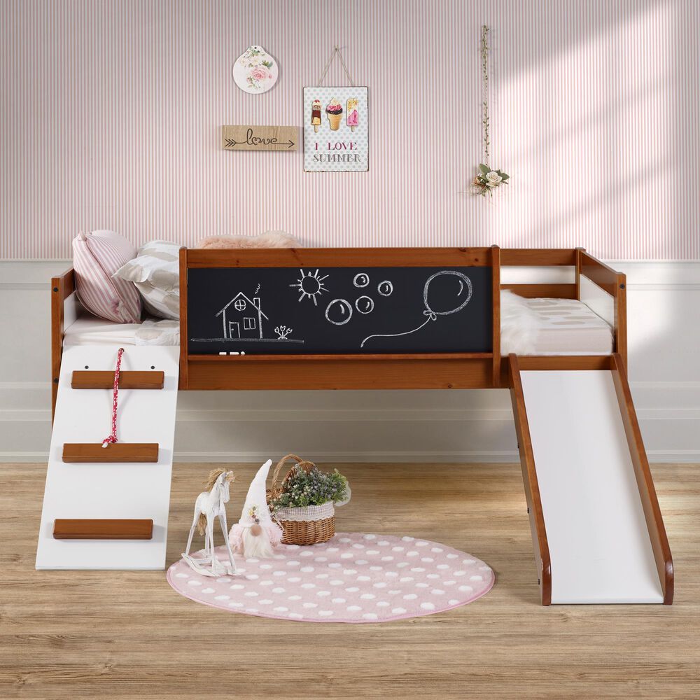 Forest Grove Twin Low Loft Art Play in Brown and White, , large