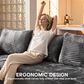 HOMLUX 134.6" Sectional Sofa with High Density Foam in Gray, , large