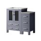 Lexora Home Volez 36" Single Bathroom Vanity in Dark Grey with White Ceramic Top and Rectangular Sink, , large