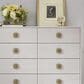 Furniture Worldwide Love Joy Bliss Peony 10 Drawer Chest in Alabaster and Soft Gold, , large