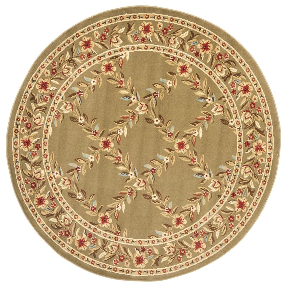 Safavieh Lyndhurst LNH557 5"3" Round Green Area Rug, , large