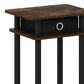 HOMLUX Turn-N-Tube Tall End Table in Amber Pine and Black, , large