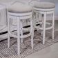 Signature Design by Ashley Realyn Tall Upholstered Swivel Bar Stool with Oatmeal Cushion in Chipped White, , large
