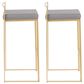 Lumisource Fuji Stackable Barstool with Grey Faux Leather in Gold (Set of 2), , large