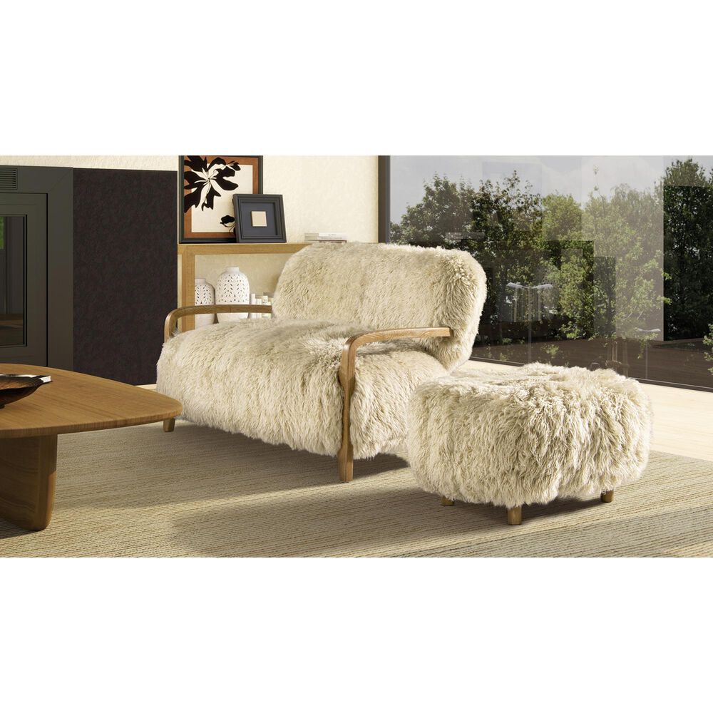 Jennifer Taylor Home Enchante Accent Ottoman in Taupe Beige, , large