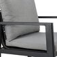 Blue River Cayman Outdoor Arm Chair with Dark Grey Cushion in Black (Set of 2), , large