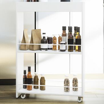 DHP Aidie Laundry Cart in White, , large