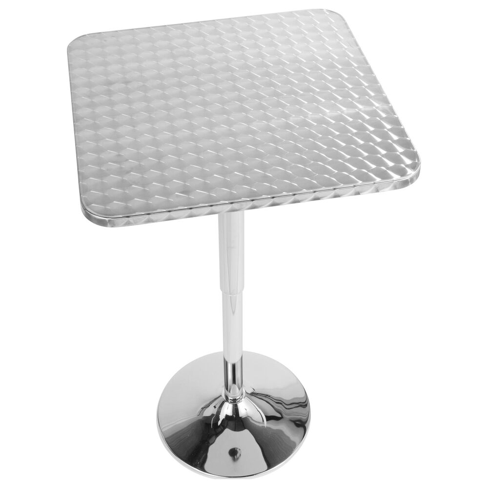 Lumisource 41&quot; Adjustable Bar Table in Silver and Chrome, , large