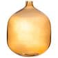 Creative Coop Modern Round Tinted Glass Vase in Amber, , large