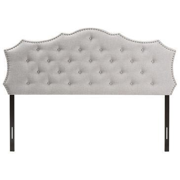 Baxton Studio Aurora Queen Upholstered Headboard in Greyish Beige, , large