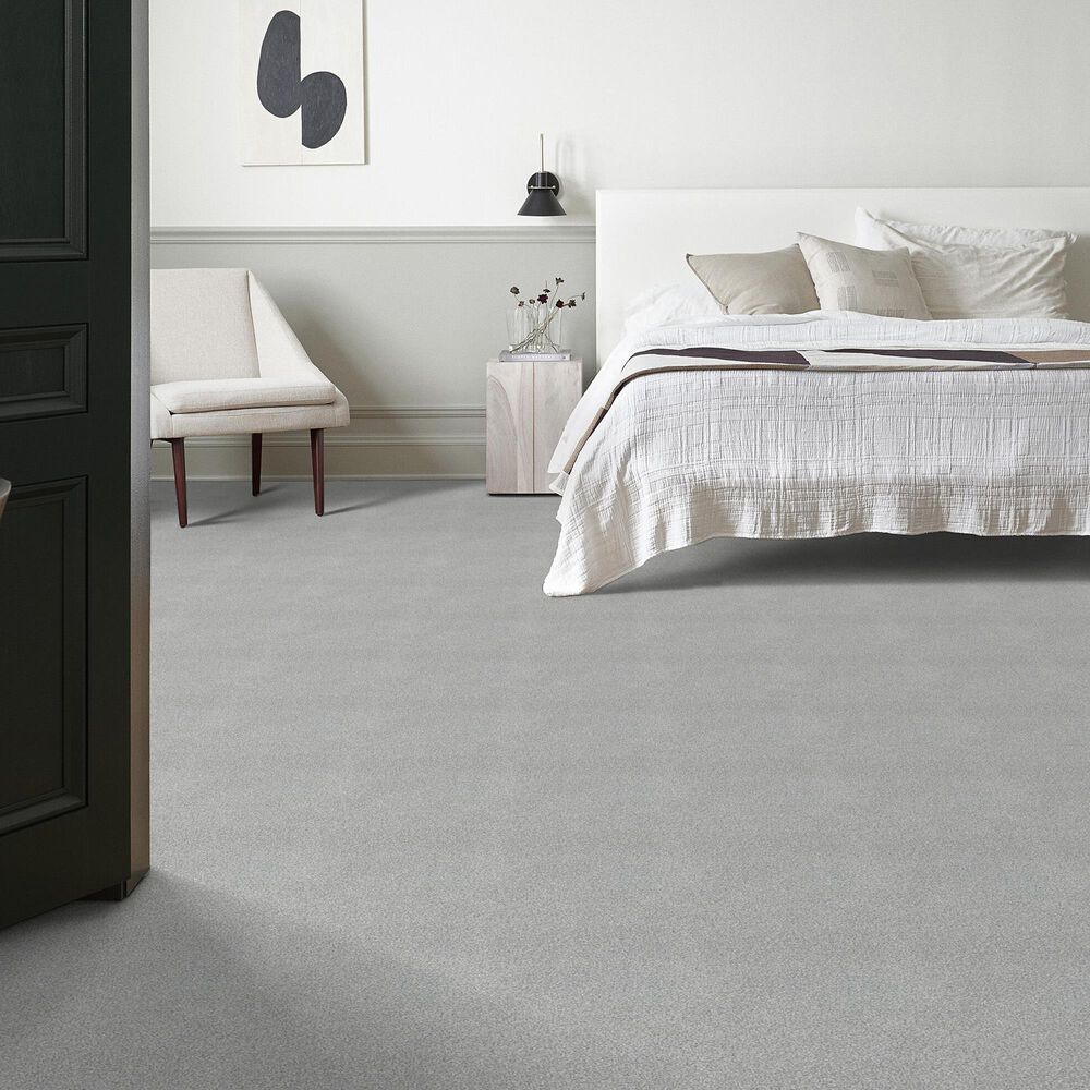 Shaw Tonal Comfort Blue Carpet in Polished Silver, , large