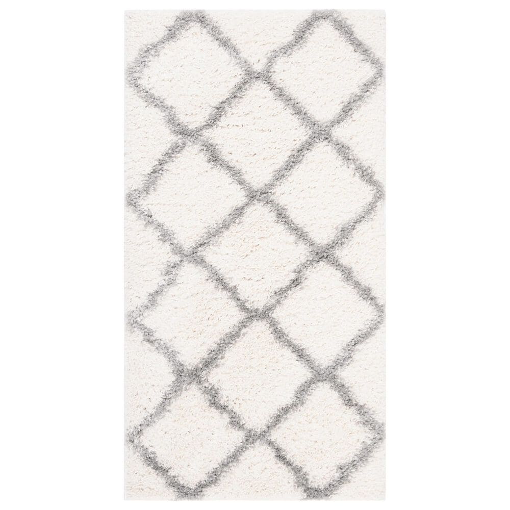 Safavieh Parma Shag Geometric 2"3" x 5"3" Cream and Grey Runner, , large