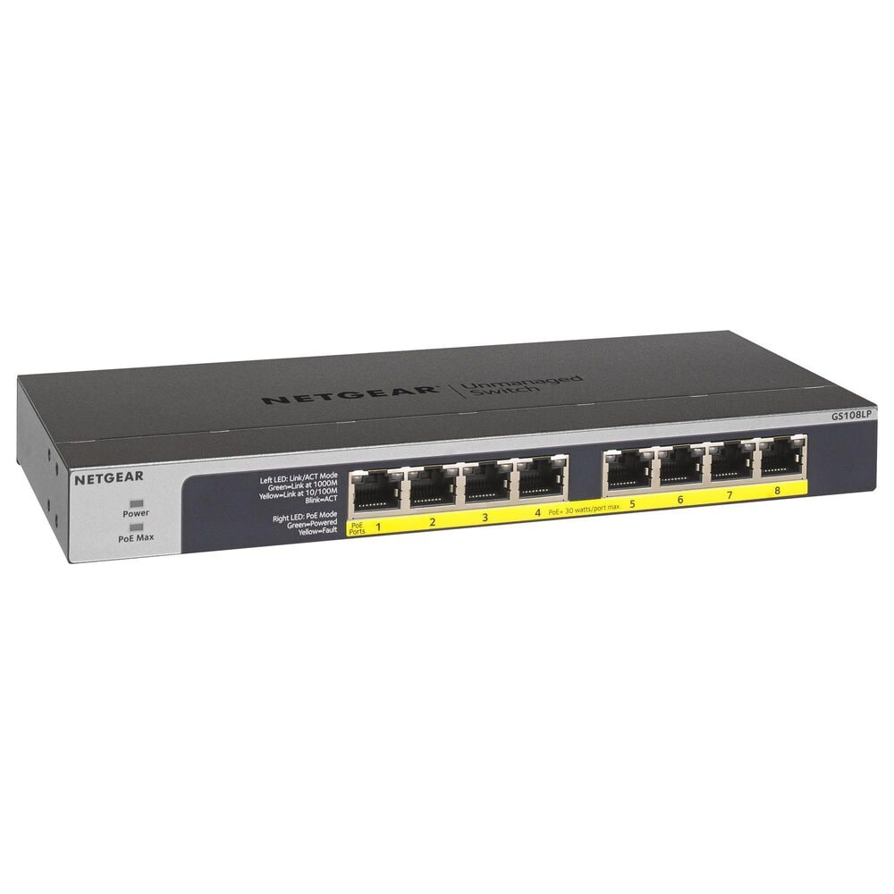 NETGEAR 8-Port Gigabit Ethernet PoE+ Unmanaged Switch with FlexPoE in Black, , large
