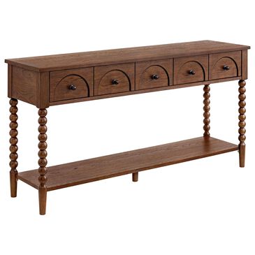 Forma & Co Turn Wood Sofa Table in Cocoa Brown, , large
