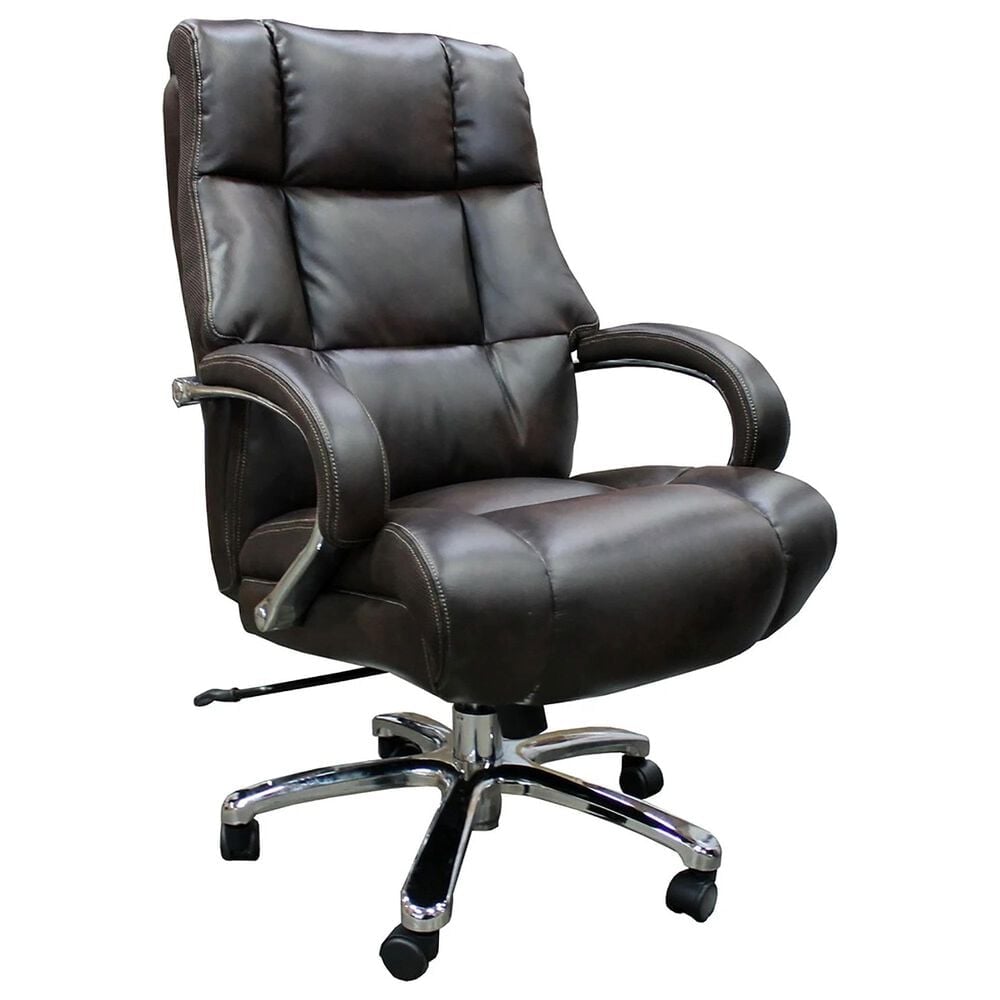 Simeon Collection Swivel Desk Chair with Chrome Base in Cafe, , large