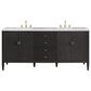 James Martin Vanities Myrrin 72" Double Vanity in Carbon Oak with 3 cm Carrara White Marble Top, , large