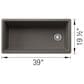 Blanco Inteos 39" Undermount Single Bowl Kitchen Sink in Volcano Gray, , large