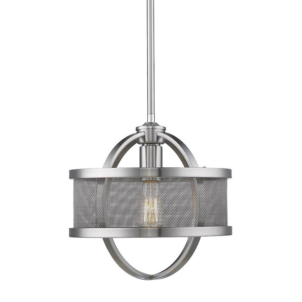 Golden Lighting Colson Mini Pendant with Shade in Pewter, , large