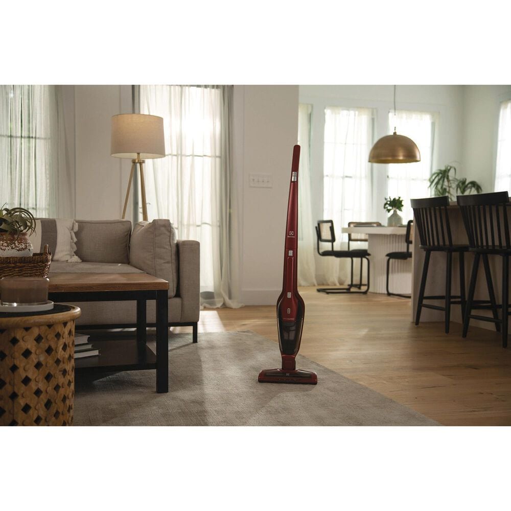 Electrolux 4.4 Cu. ft. Washer and 8 Cu. ft. Gas Dryer Stack Laundry with Chili Red Ergorapido Pet Cordless 2-in-1 Stick Vacuum in White, , large
