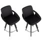 Lumisource Cosmo 26" Swivel Counter Stool with Black Cushion in Black and Chrome (Set of 2), , large