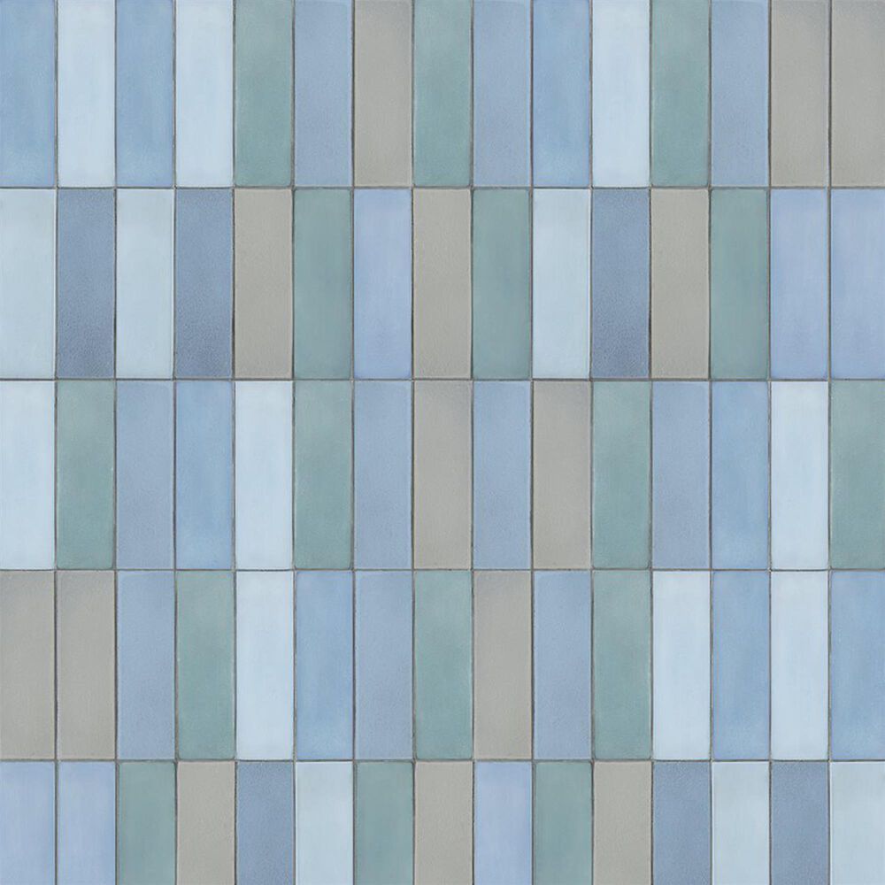 Soho Studio ColorHues Lake Blend 2" x 8" Cement and Lava Stone Tile, , large