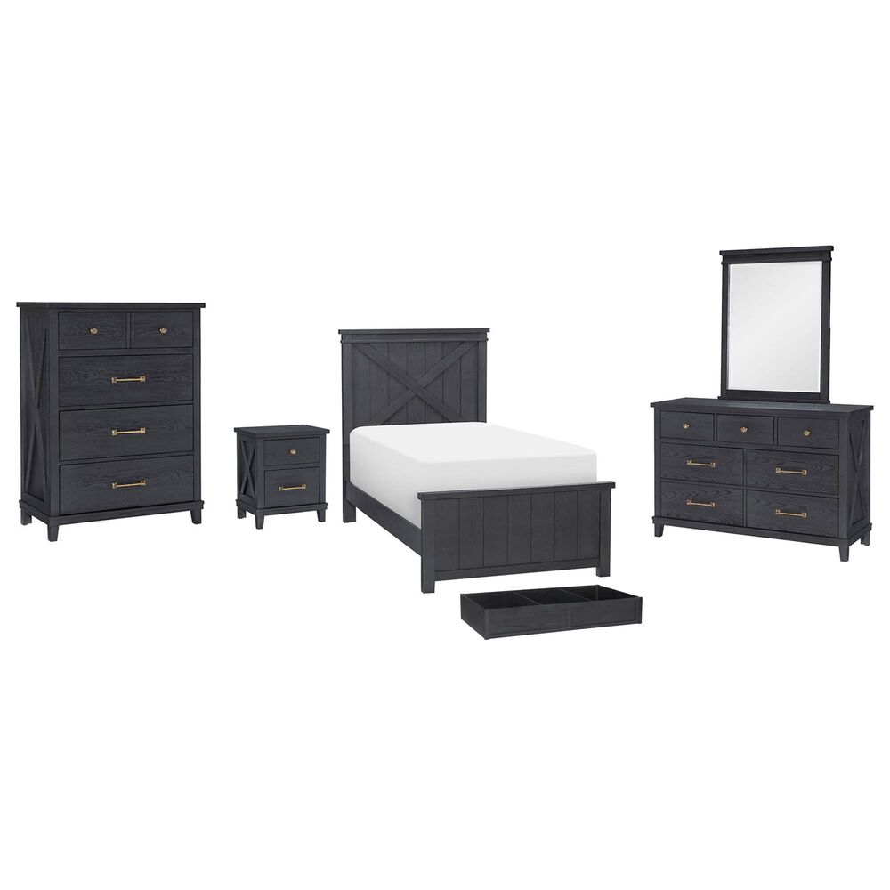 Legacy Classic Flatiron 5-Piece Twin Trundle Bedroom Set in Midnight, , large