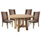 Arista Wood Fulton 5-Piece Round Dining Set in Brown, , large