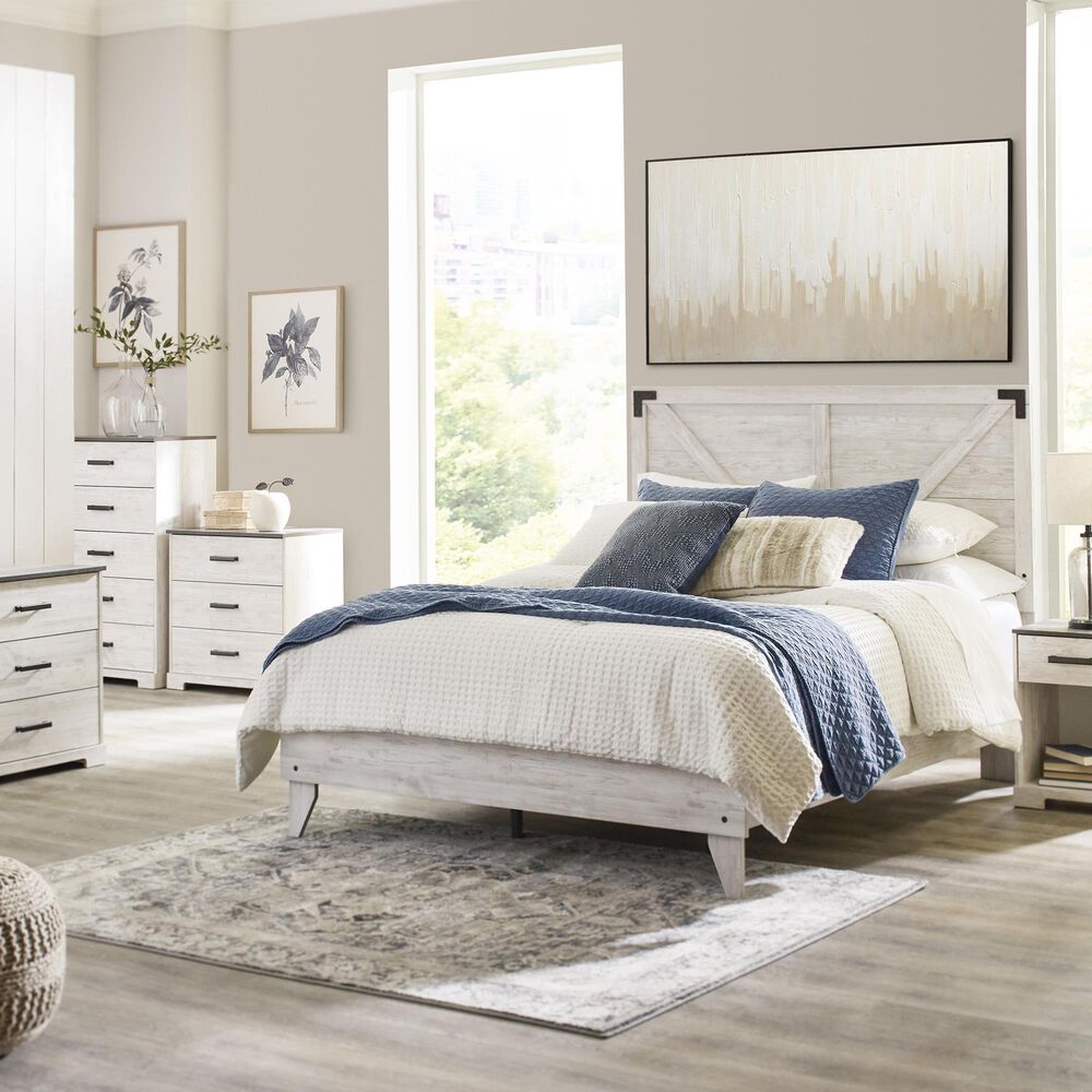 Ashley Shawburn 3-Piece Queen Bedroom Set in Whitewash and Charcoal Gray, , large