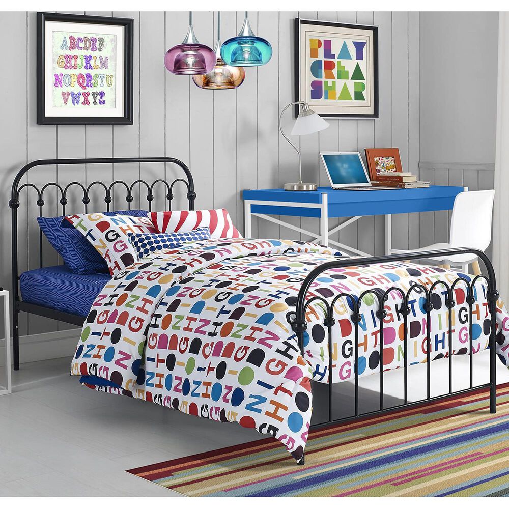 Novogratz Bright Pop Twin Metal Bed in Black, , large