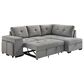 Coaster Roanne Fabric Upholstered Sleeper Sectional Sofa Grey, , large