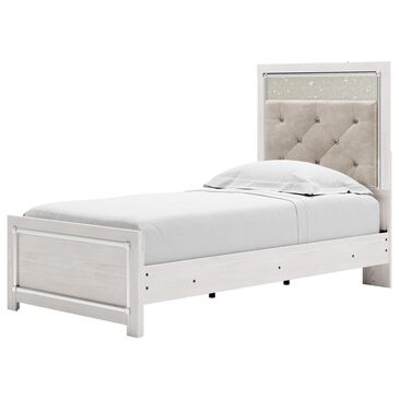 Signature Design by Ashley Altyra Twin Panel Bed in White with LED Headboard, , large