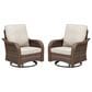 Hearth and Haven Outdoor High-Back Swivel Rocker Glider in Beige (Set of 2), , large