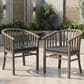 Hearth and Haven Outdoor Wooden Dining Chairs with Grey Frame in Dark Grey (Set of 2), , large