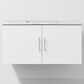 Lexora Home Geneva 36" Single Bathroom Vanity in Glossy White with 2 cm White Carrara Marble Top and Rectangular Sink, , large