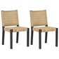 Hearth and Haven Indoor/Outdoor Side Chair with Rattan Backrest in Wanut (Set of 2), , large