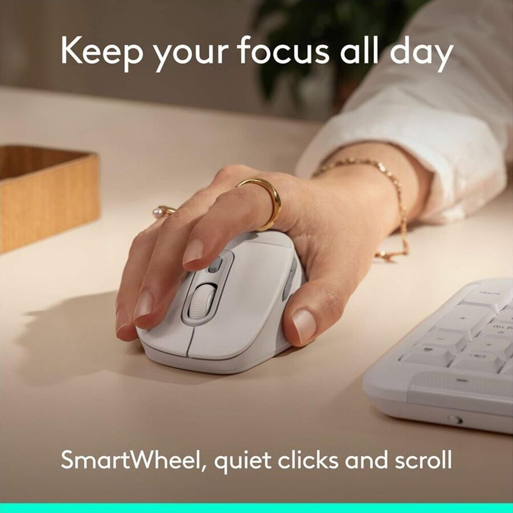 Logitech Signature Comfort Plus Wireless Mouse in Off-White, , large