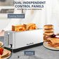 HOMLUX 4-Slice Toaster with 6 Browning Settings in Silver, , large