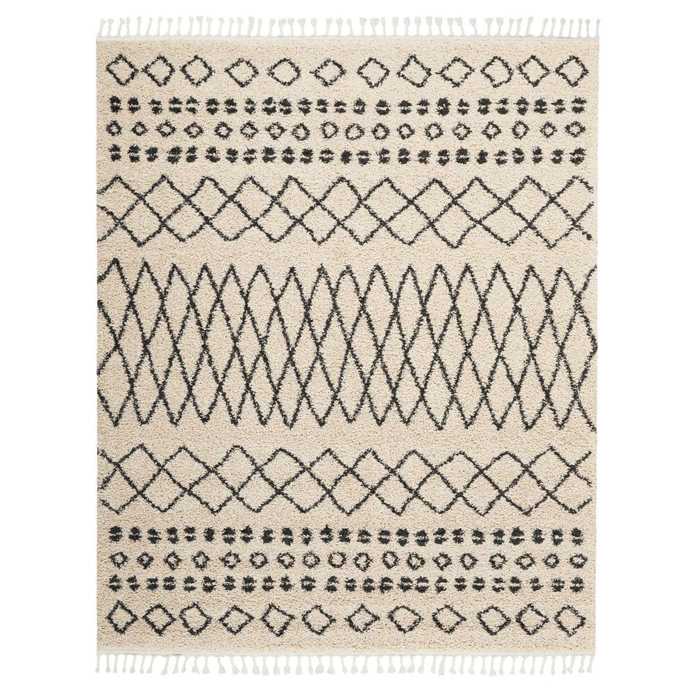 Nourison Moroccan Shag MRS02 9"2" x 12"6" Cream Area Rug, , large