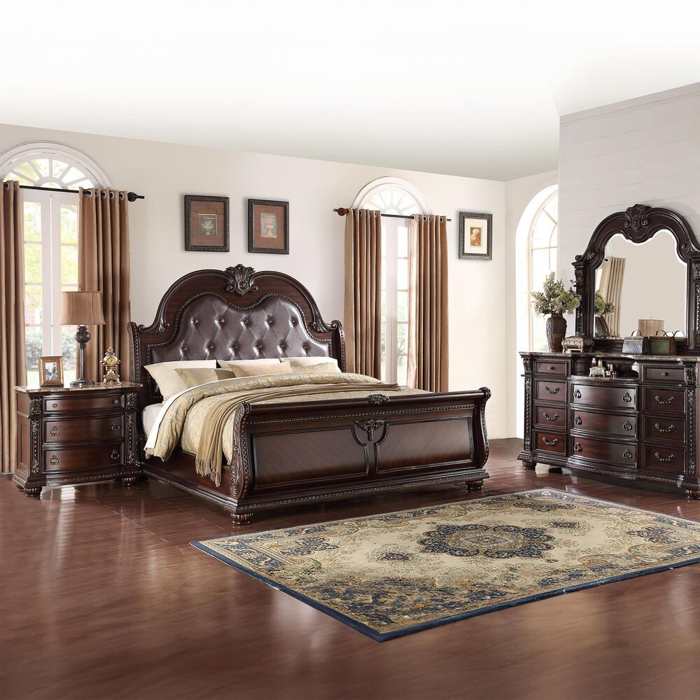 Crown Mark Stanley Nightstand in Rich Brown, , large