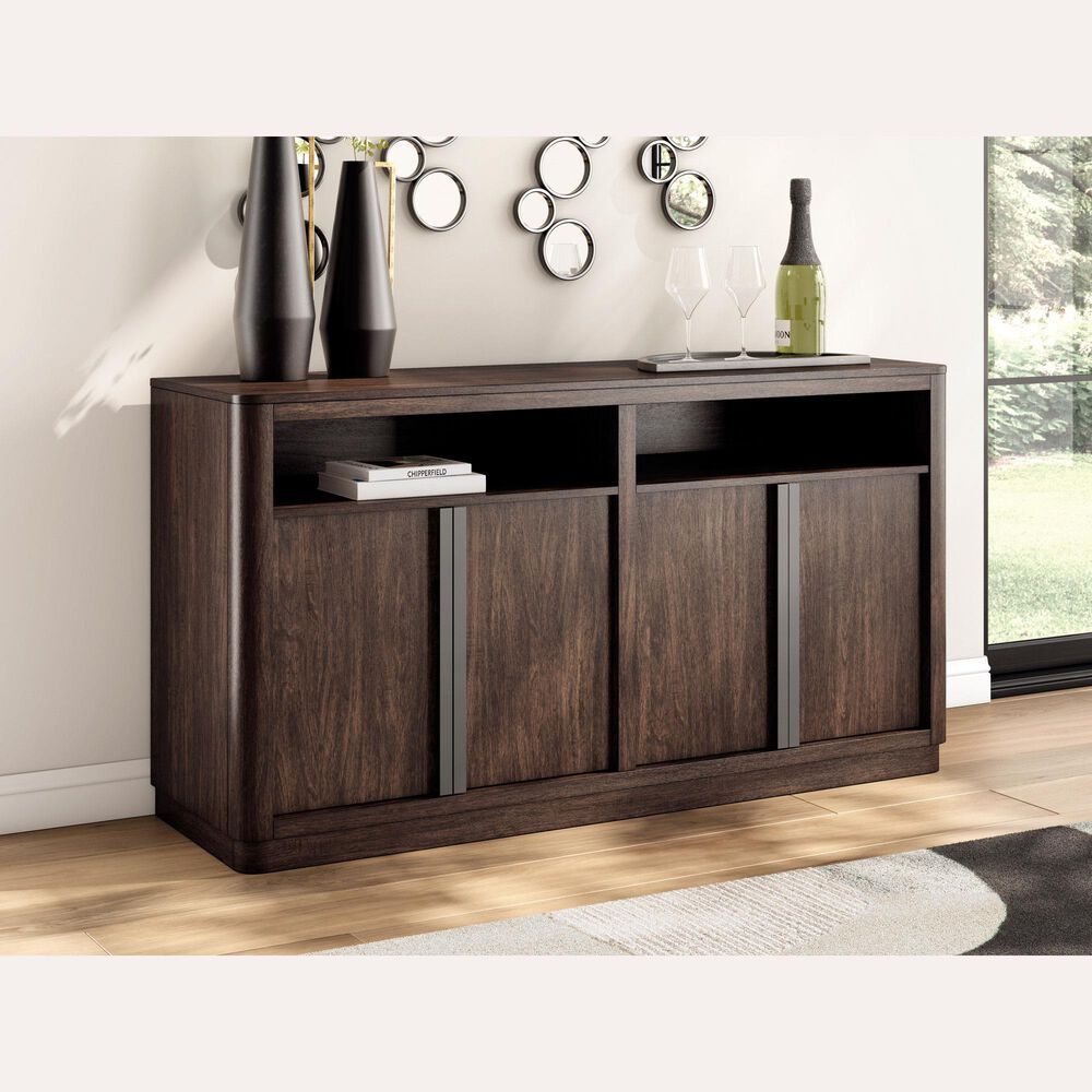 Ashley Kendamor Dining Server in Dark Brown and Matte Black, , large