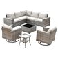 HOMLUX 9-Piece Wicker Sectional Patio Furniture Set in Beige, , large