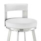 Blue River Flynn 26" Swivel Counter Stool with White Cushion in Brushed Stainless Steel, , large