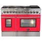 Forno Galiano 48" Freestanding Dual Fuel Range in Red and Stainless Steel, , large