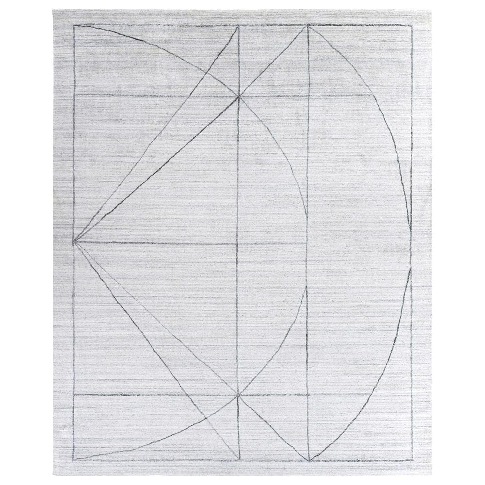 Surya Hightower 9" x 13" Charcoal, White and Black Area Rug, , large
